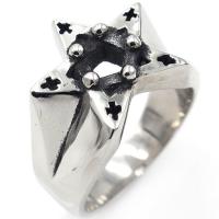 Titanium Steel Finger Ring, Star, anoint & for man, original color 