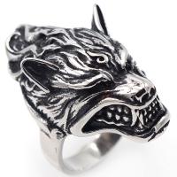 Titanium Steel Finger Ring, Wolf, anoint & for man & blacken, original color 