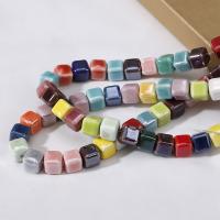Pearlized Porcelain Beads, Square, DIY & enamel 8mm, Approx 