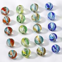 Silver Foil Lampwork Beads, with Silver Foil, Round, epoxy gel, DIY 12mm 