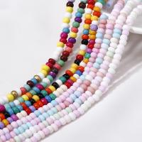 Perles de verre mixte, Des billes de verre, Plat rond, DIY & givré, plus de couleurs à choisir, 4-5mm, Environ Vendu par brin