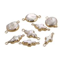 perla Conector, con metal, chapado en color dorado, Diferente forma para la elección & Bricolaje & 1/1 aro, más colores para la opción, Vendido por UD