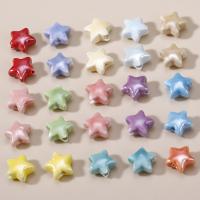 Lackieren Lack Porzellan Perlen, Stern, Einbrennlack, DIY, keine, 14mm, ca. 26PCs/Strang, verkauft von Strang