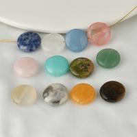 Natural Stone Beads, Flat Round, DIY 16mm, Approx 