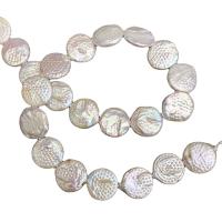 Rice Cultured Freshwater Pearl Beads, Flat Round, polished, DIY, white, 16mm Approx 38 cm 