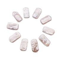 Natural Freshwater Pearl Loose Beads, Rectangle, polished, DIY, white 