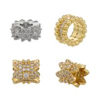 Brass Spacer Beads, Round, plated, DIY & micro pave cubic zirconia 