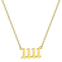 Stainless Steel Jewelry Necklace, 304 Stainless Steel, Number, Vacuum Ion Plating & for woman .7 Inch 
