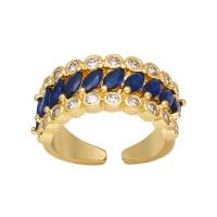 Cubic Zirconia Micro Pave Brass Finger Ring, gold color plated, micro pave cubic zirconia & for woman 10mm 