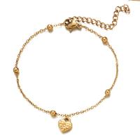 Stainless Steel Charm Bracelet, 304 Stainless Steel, with 1.97inch extender chain, Heart, Vacuum Ion Plating, fashion jewelry & for woman 8mm Approx 6.69 Inch 
