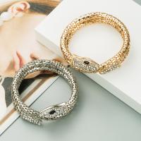 bracelet en alliage zinc à stras ,, alliage de zinc, serpent, bijoux de mode & unisexe & avec strass, plus de couleurs à choisir, 70mm, Vendu par paire