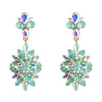 Zinc Alloy Rhinestone Drop Earring, fashion jewelry & for woman & with rhinestone 