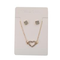 Rhinestone Zinc Alloy Jewelry Set, Stud Earring & bracelet, gold color plated, three pieces & fashion jewelry & for woman & with rhinestone, golden  cm 