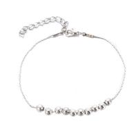 Zinc Alloy Anklet, Round, silver color plated, Adjustable & fashion jewelry & for woman, silver color, 6mm cm 