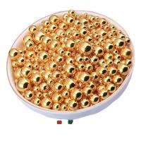 Acryl Schmuck Perlen, rund, Einbrennlack, DIY & verschiedene Größen vorhanden & kein Loch, goldfarben, 50G/Tasche, verkauft von Tasche