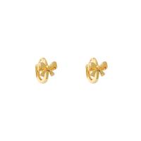 Brass Huggie Hoop Earring, Bowknot, high quality gold color plated, fashion jewelry & for woman, golden 