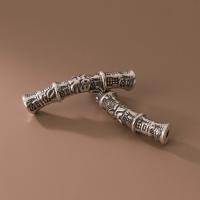 925er Sterling Silber gebogene Rohr Perlen, plattiert, keine, 40mm, verkauft von PC