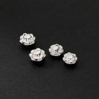 Sterling Silver Spacer Beads, 925 Sterling Silver, Flower, plated 