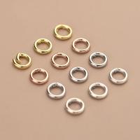 Broche de anillo de primavera de plata del rey, Plata de ley 925, chapado, Bricolaje, más colores para la opción, 12x3mm, Vendido por UD