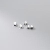 Sterling Silver Spacer Beads, 925 Sterling Silver, Square, DIY silver color 