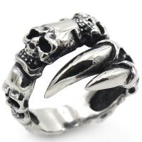 Titanium Steel Cuff Finger Ring, polished & for man & blacken, original color 