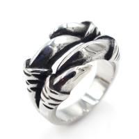 Titanium Steel Finger Ring, Claw, polished & for man & blacken, original color 