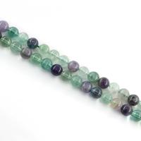Fluorit Perlen, Buntes Fluorit, rund, poliert, verschiedene Größen vorhanden, farbenfroh, Länge:ca. 15 ZollInch, verkauft von Strang