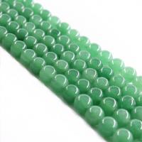 Dyed Marble Beads, Round, polished & for man, green Approx 15 Inch 
