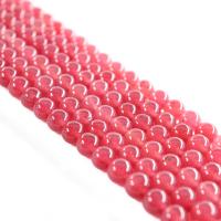 gefärbter Marmor Perle, rund, poliert, verschiedene Größen vorhanden, Rosa, Länge:ca. 15 ZollInch, verkauft von PC