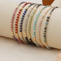 Glass Seed Beads Bracelets, Seedbead, with Agate, Adjustable & fashion jewelry & for woman Approx 11.02 Inch 