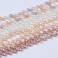 Button Cultured Freshwater Pearl Beads, DIY 7-8mm Approx 14-15 Inch 