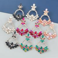 Zinc Alloy Rhinestone Drop Earring, Star, fashion jewelry & for woman & with rhinestone 