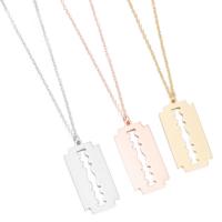Stainless Steel Jewelry Necklace, 304 Stainless Steel, Razor Blade, Vacuum Ion Plating, fashion jewelry & for woman cm 