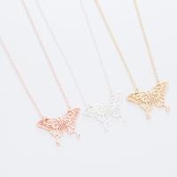 Stainless Steel Jewelry Necklace, 304 Stainless Steel, Butterfly, Vacuum Ion Plating, fashion jewelry & for woman cm 