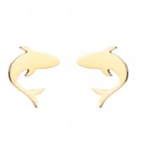 Stainless Steel Stud Earring, 304 Stainless Steel, Fish, Vacuum Ion Plating, fashion jewelry & for woman 