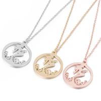 Stainless Steel Jewelry Necklace, 304 Stainless Steel, Round, Vacuum Ion Plating, fashion jewelry & for woman cm 
