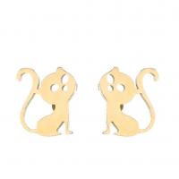 Stainless Steel Stud Earring, 304 Stainless Steel, Cat, Vacuum Ion Plating, fashion jewelry & for woman 