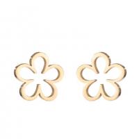 Stainless Steel Stud Earring, 304 Stainless Steel, Flower, Vacuum Ion Plating, fashion jewelry & for woman 8mm 