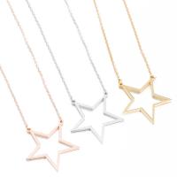 Stainless Steel Jewelry Necklace, 304 Stainless Steel, Star, Vacuum Ion Plating, fashion jewelry & for woman cm 