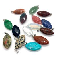 Joyas de piedras preciosas colgante, Piedra natural, Óvalo, unisexo & facetas, más colores para la opción, 16x33mm, Vendido por UD