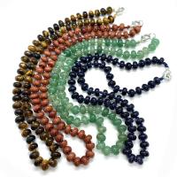 Драгоценный камень Ожерелья, Природный камень, Плоская круглая форма, Мужская, Много цветов для выбора длина:Приблизительно 38 см, продается PC