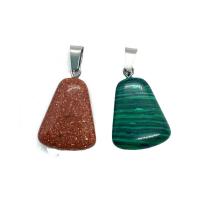 Gemstone ювелирные изделия Кулон, Природный камень, Трапеция, различные материалы для выбора & Мужская, Много цветов для выбора продается PC
