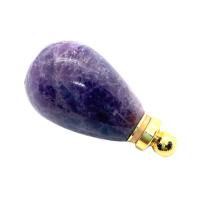 Natural Stone Perfume Bottle Pendant, with Brass, Teardrop, plated & Unisex 