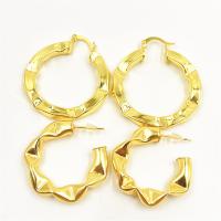 Brass Hoop Earring, high quality plated & for woman, golden 
