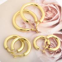 Brass Hoop Earring, high quality plated & for woman, golden 