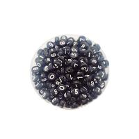 Acryl Zahlen Perlen, Spritzlackierung, DIY, schwarz, 4x7mm, ca. 3600PCs/Tasche, verkauft von Tasche
