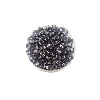 Acrylic Number Bead, painted, DIY, black Approx 