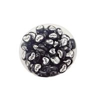 Acryl Schmuck Perlen, Alphabet-Buchstabe, Spritzlackierung, DIY, schwarz, 10x13mm, Bohrung:ca. 2.2mm, ca. 1000PCs/Tasche, verkauft von Tasche