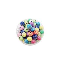 Acryl Schmuck Perlen, rund, plattiert, DIY, gemischte Farben, 10mm, Bohrung:ca. 2mm, ca. 900PCs/Tasche, verkauft von Tasche