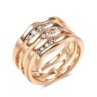 Cubic Zirconia Micro Pave Brass Finger Ring, rose gold color plated & micro pave cubic zirconia & for woman, rose gold color, 13mm 